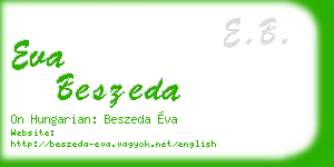 eva beszeda business card
